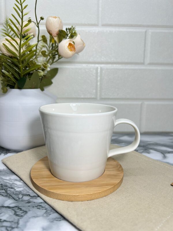 TAZA  CONICA CON  PLATO BAMBU