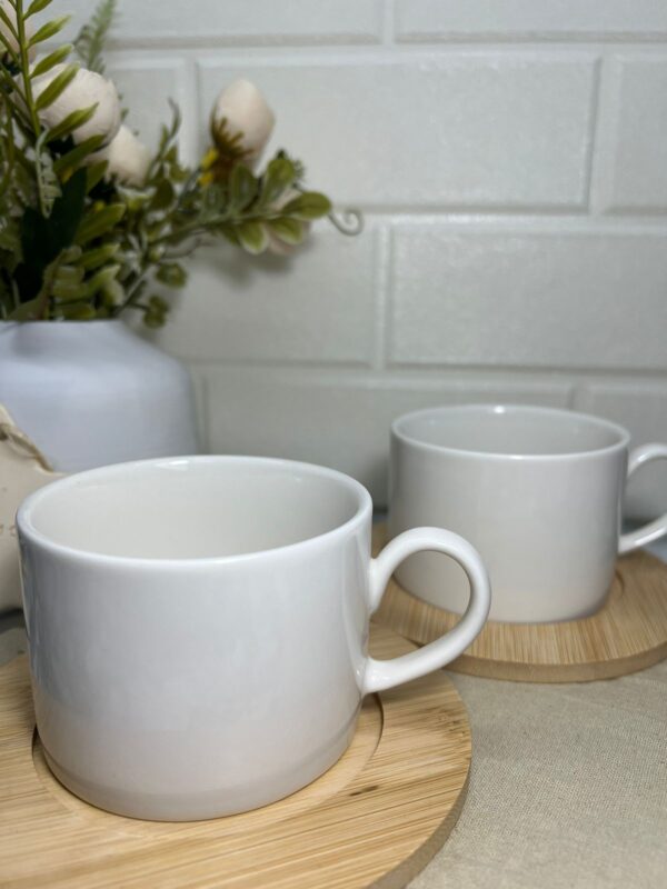 TAZA PORCELANA  CON PLATO BAMBU - Image 2